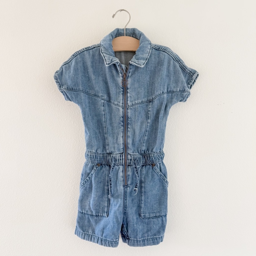 M&S girls denim romper size 6-7 years